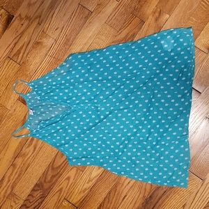 Gauzy green patterned tank